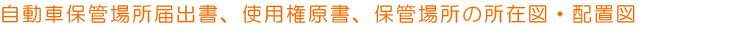 自動車保管場所届出書、使用権原書、保管場所の所在図・配置図